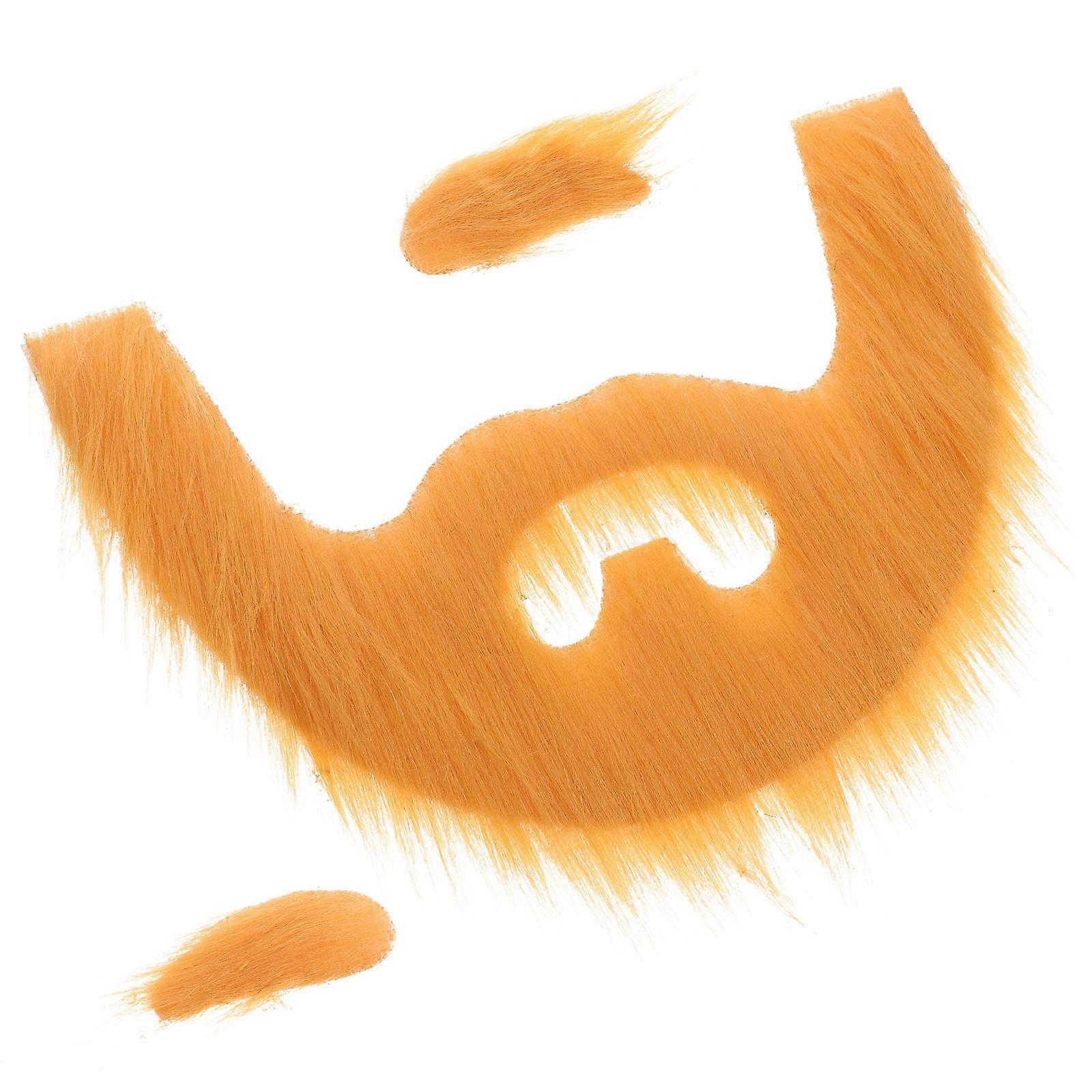Fake Beard Simulation Beard Set for Cosplay Prop 1Set Comfortable Yellow Cloth