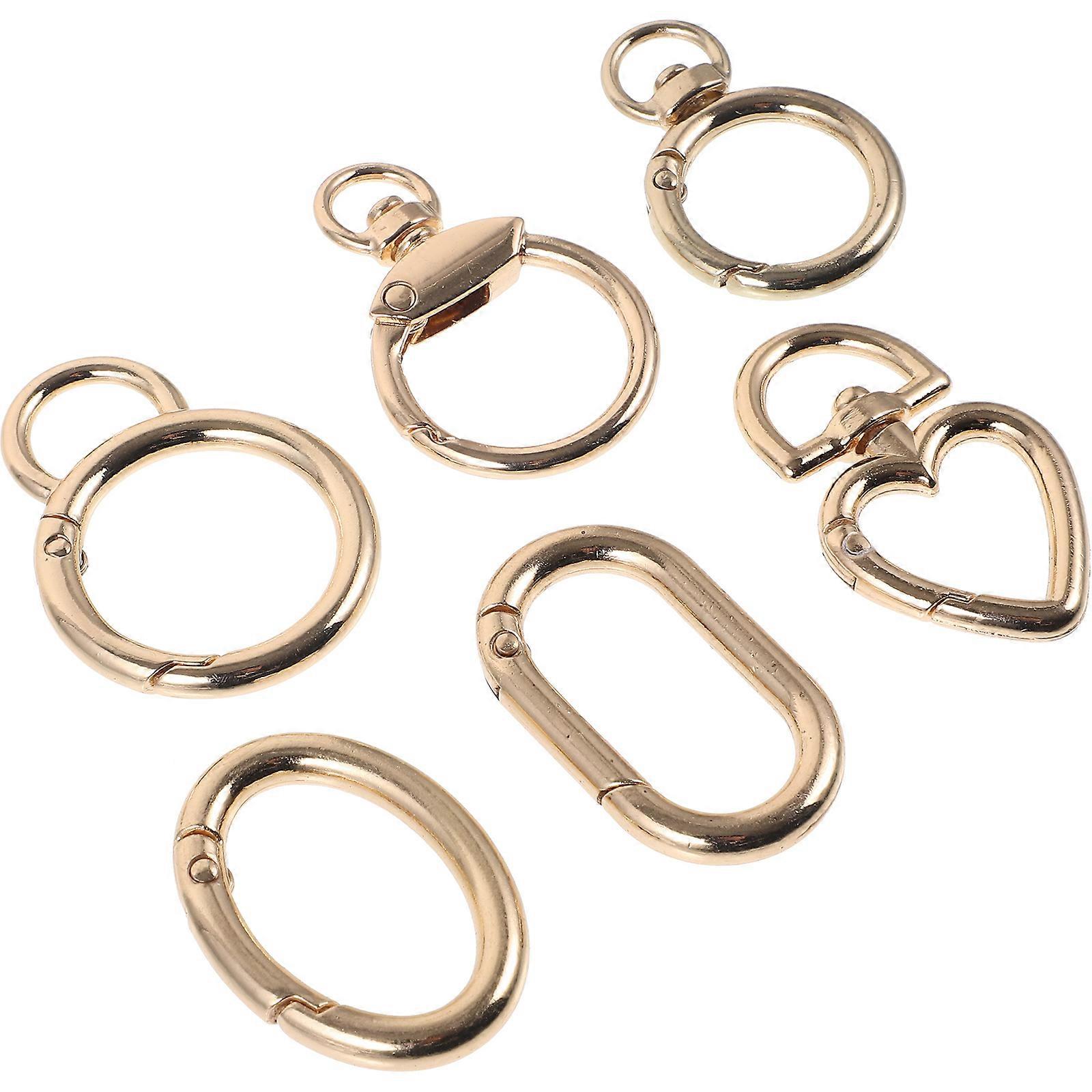 Golden Keychain Ring Buckles Clasp for Bag with Spring Snap Hooks 12Pcs