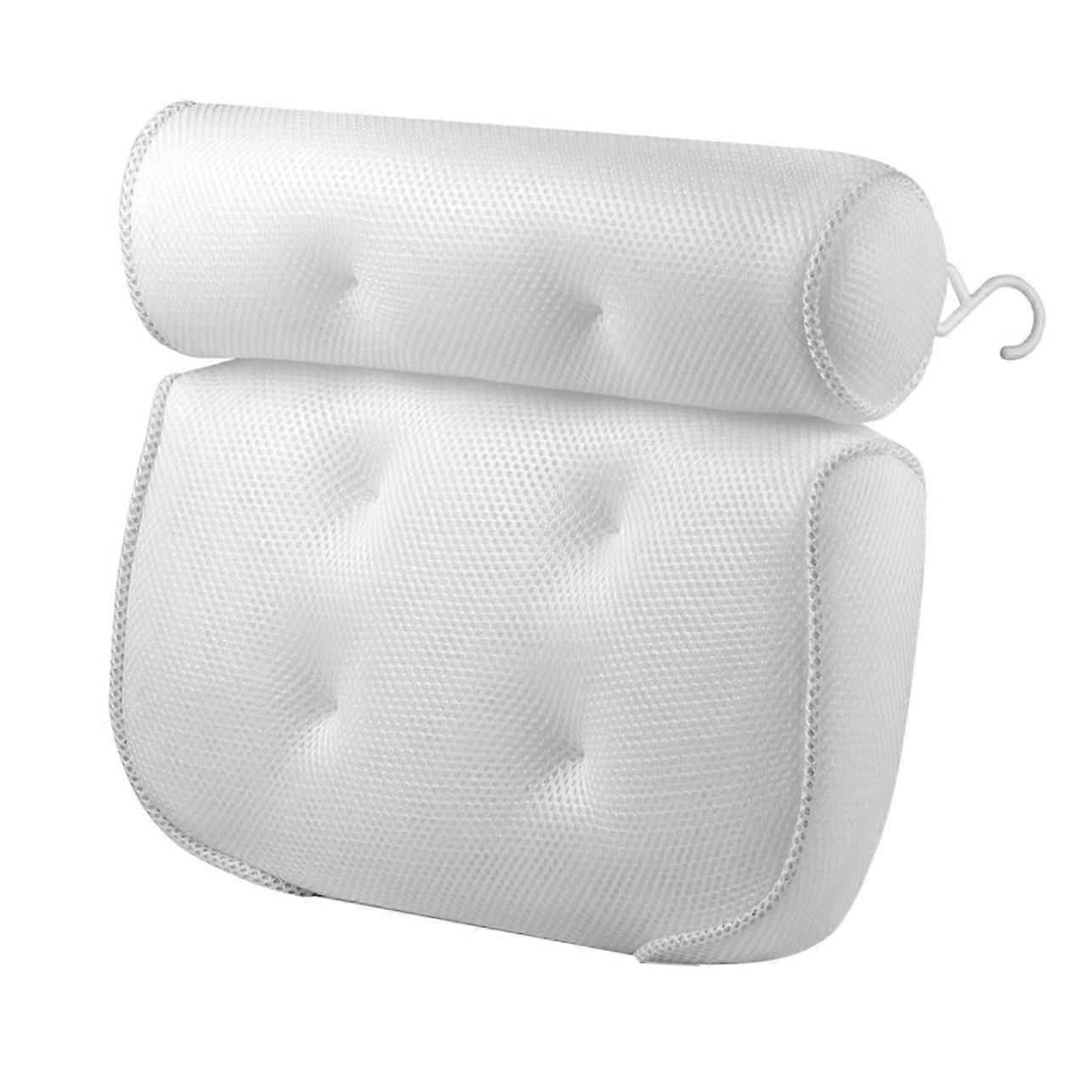 Bath Pillow with Ergonomic Neck Support and Secure Suction Cups for Spa and Bathtub Use