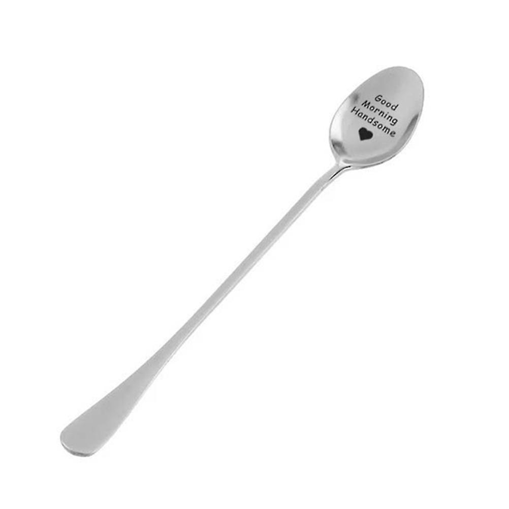 Silver Soup Spoon Long Handle Spoon for Serving Food 2Pcs Couple Set