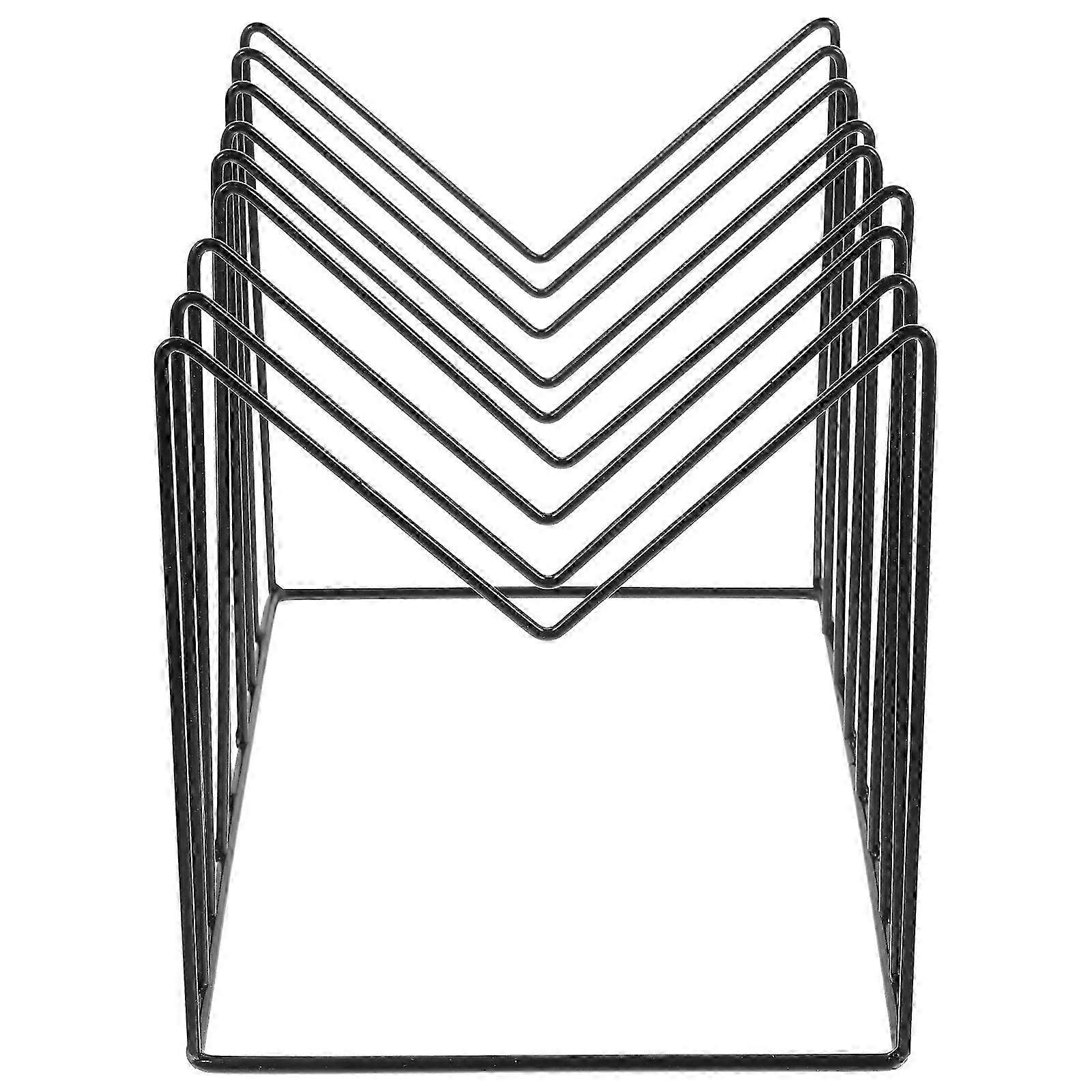 Desktop Bookshelf Iron Rack: 2-Piece Tabletop Shelf for Magazine Storage