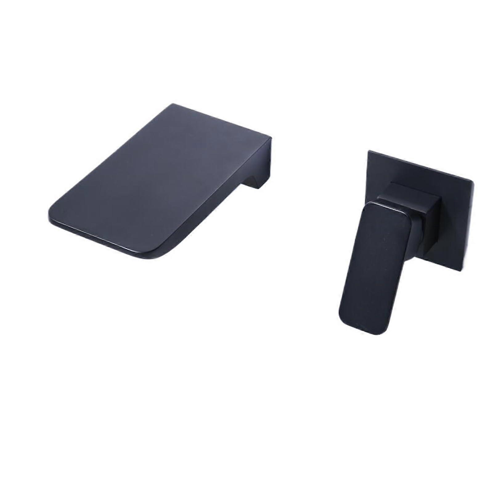 Matte Black Brass Bathtub Faucet with Showerhead Set, Dual Function, Precise Temperature Control