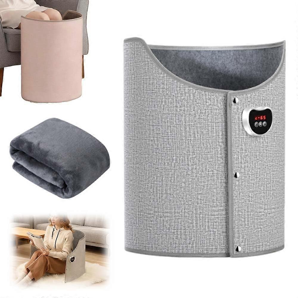 Under Desk Heater with 360° LegWrapping Heat, Foldable Design, Timer, Remote Control, Gray