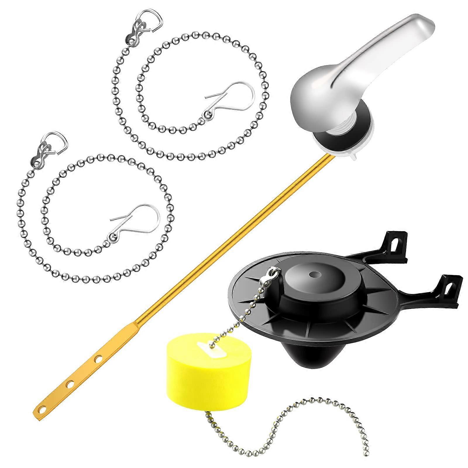 4 Pcs Universal 2Inch Toilet Flapper Replacement Kit with Handle Leak Prevention Adjustable Flush Control