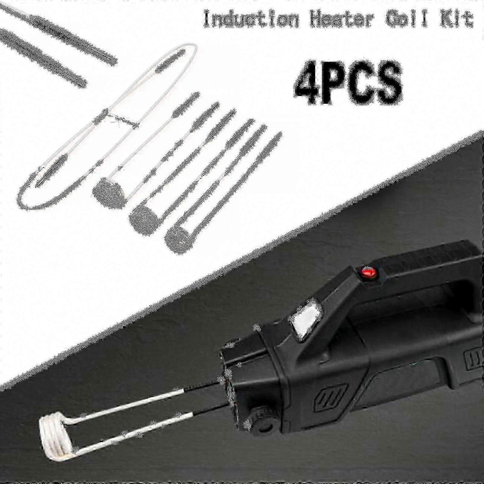 Professional 4PCS Induction Heater Coil Kit - High Frequency Electromagnetic Heating | Premium Copper, 4 Pieces, Black/Silver