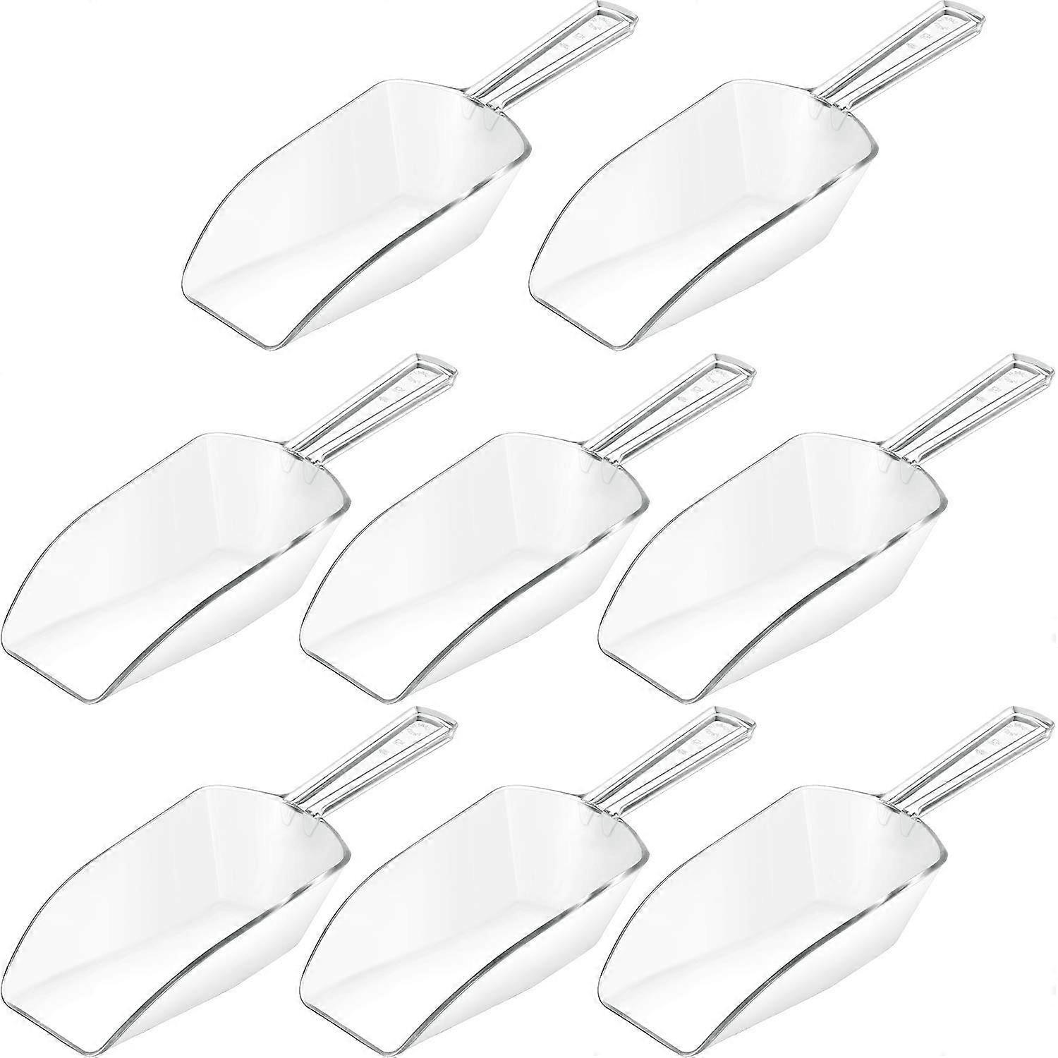 8 Pcs Clear Plastic Scoops 1/3 Cup for Candy Buffet Ice Popcorn Protein Powder Kitchen Use