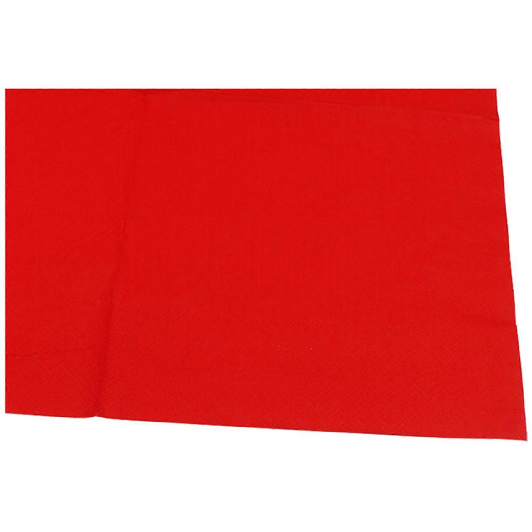 4 Pack Solid Color Printed Paper Napkin (Red)