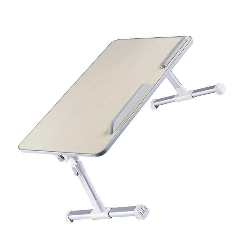 Foldable Computer Desk Wooden Adjustable Household Study Desk 1Pcs Beige