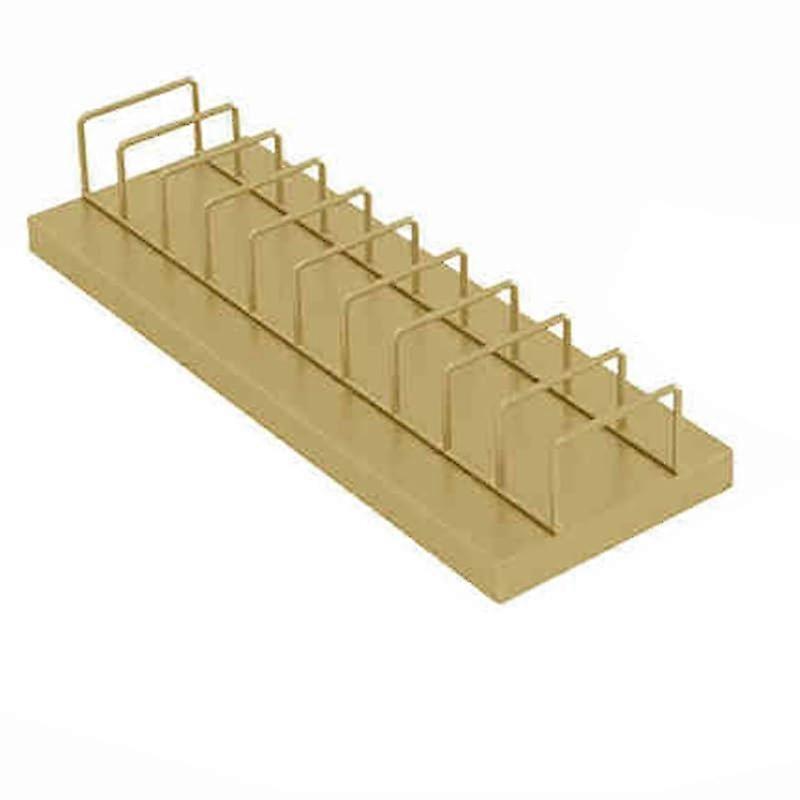 Tile Sample Display Rack Gold Steel Desktop Organizer for Showroom SpaceSaving MultiSlot Layout
