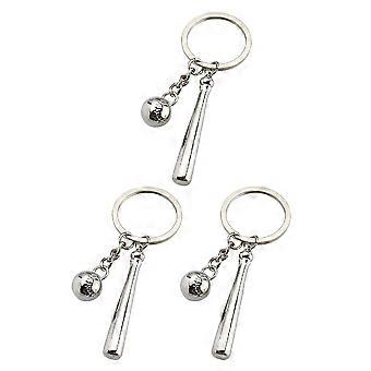 Metal Key Pendant Baseball Key Ring Decorative Accessory For Wallets Shoulder Bags 3Pcs