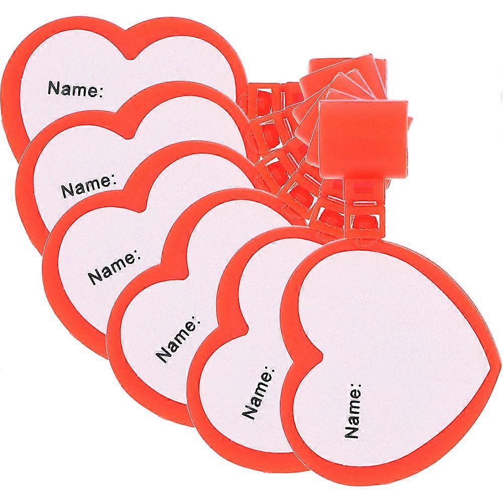 Red Stethoscope Name Cards for Identification Tag 6Pcs Set Plastic Clips