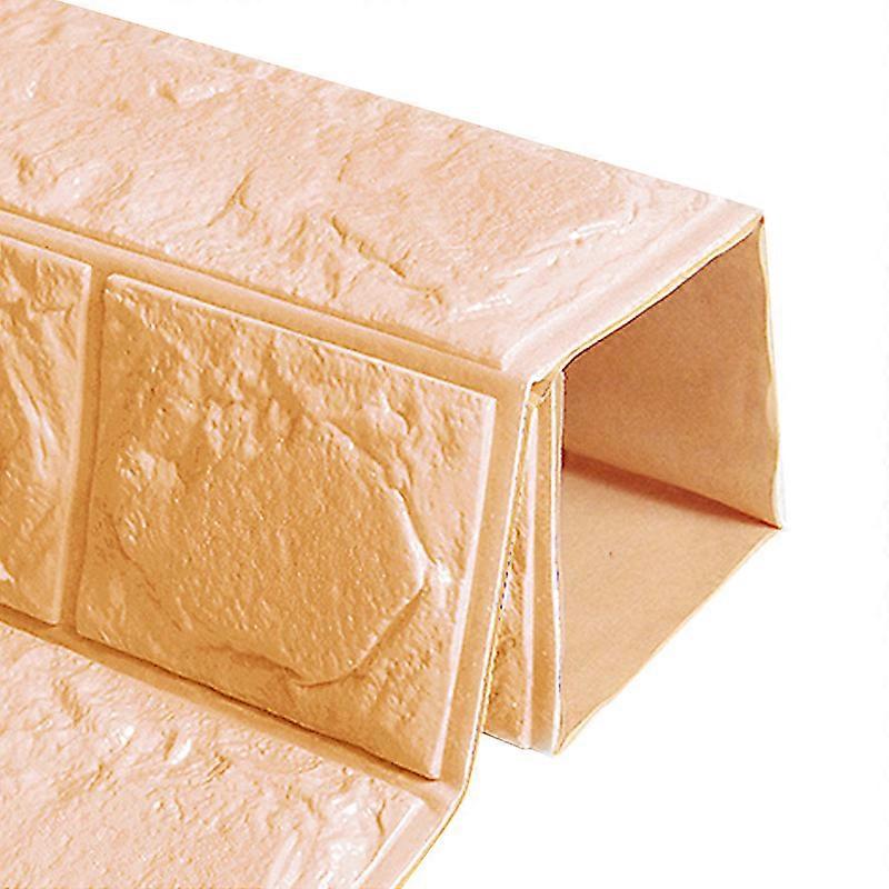 Beige 3D Brick Wall Stickers Self Adhesive for Wall Decoration