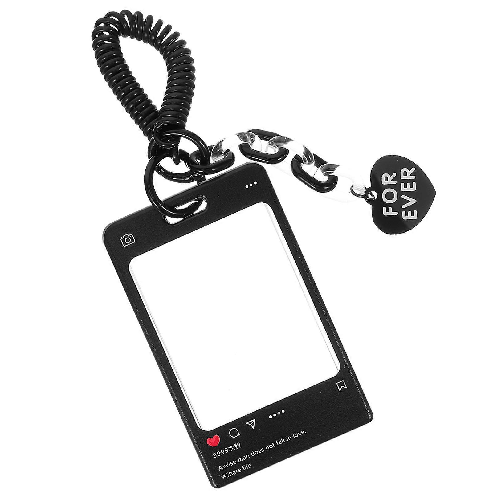 Bus Card Keeper Card Protector with Anti-Scratch Function 1Set Black Plastic