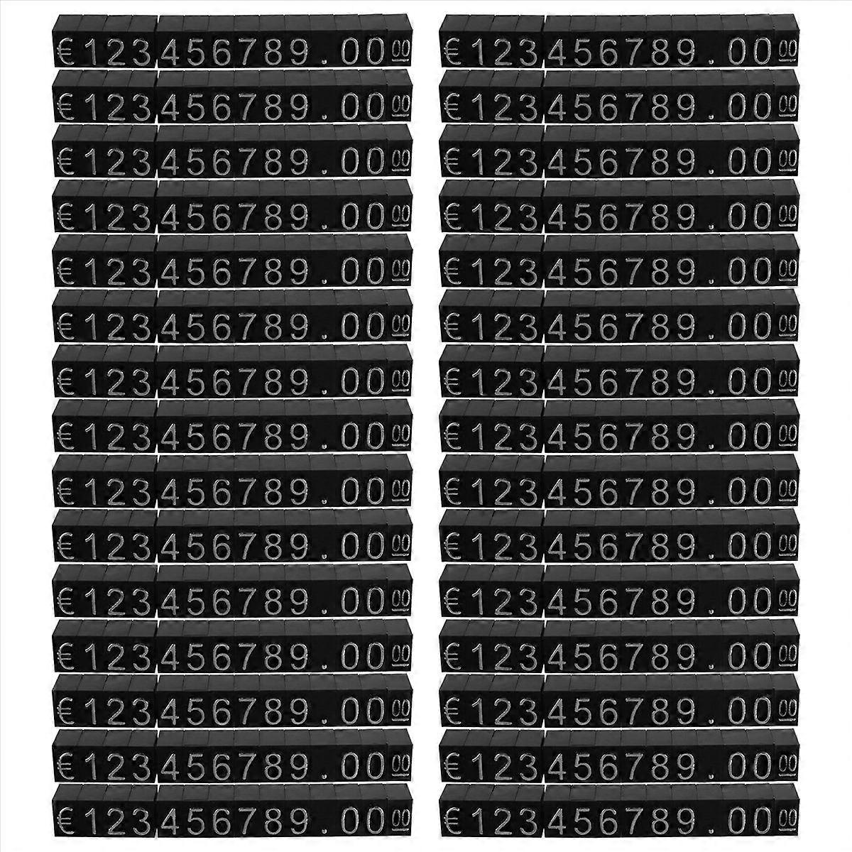 30Sets Plastic Cubes Price Display Tags Adjustable Number Label