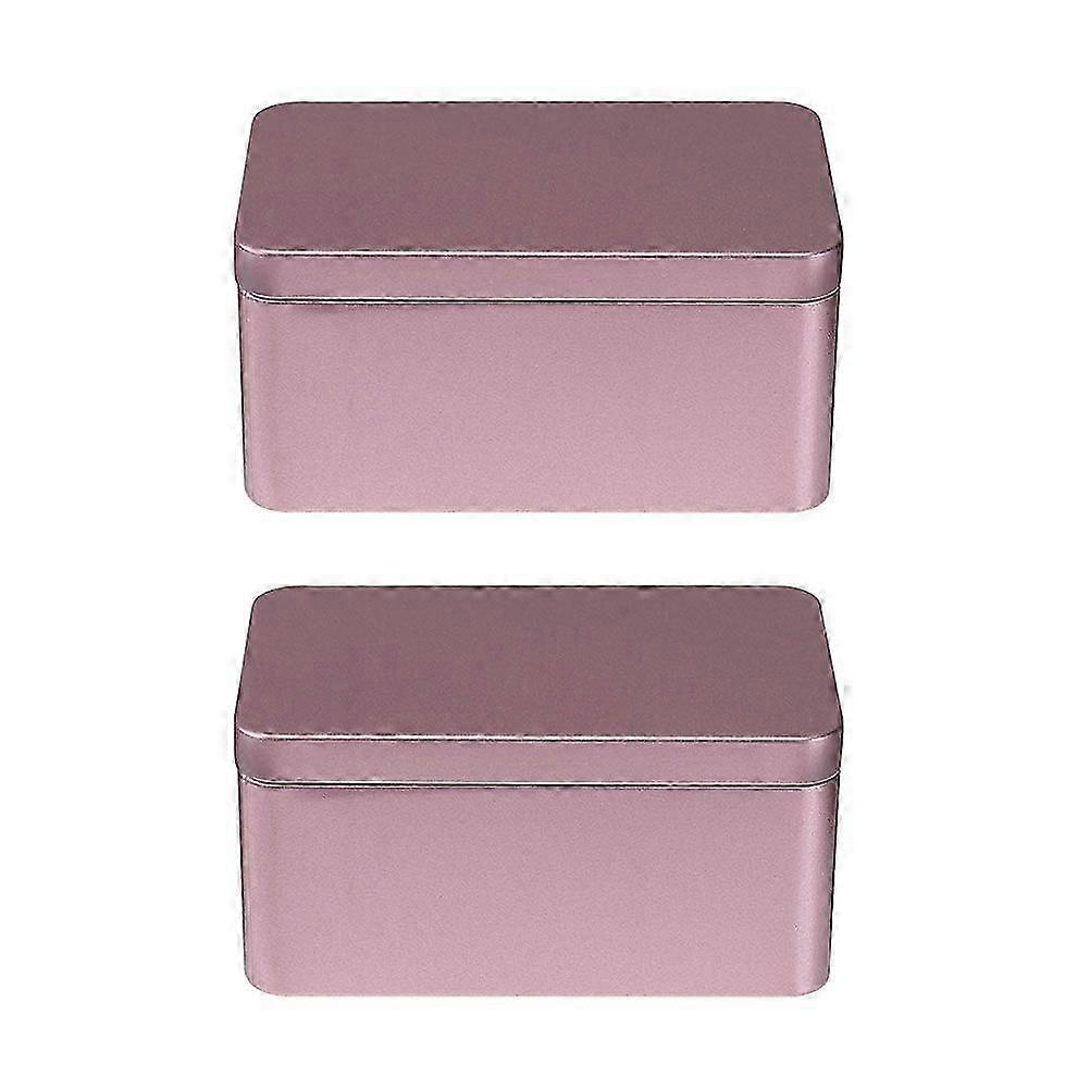 2Pcs Household Tea Box Bulk Tea Packaging Box Rectangular Tinplate Storage Box