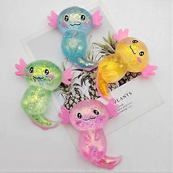 Glitter Capybara Squeeze Toy (Random 1)  Shiny Elastic Squeeze Stress Relief Toy, Suitable for Adults and Children, Colorful Sensory Anxiety Relief To