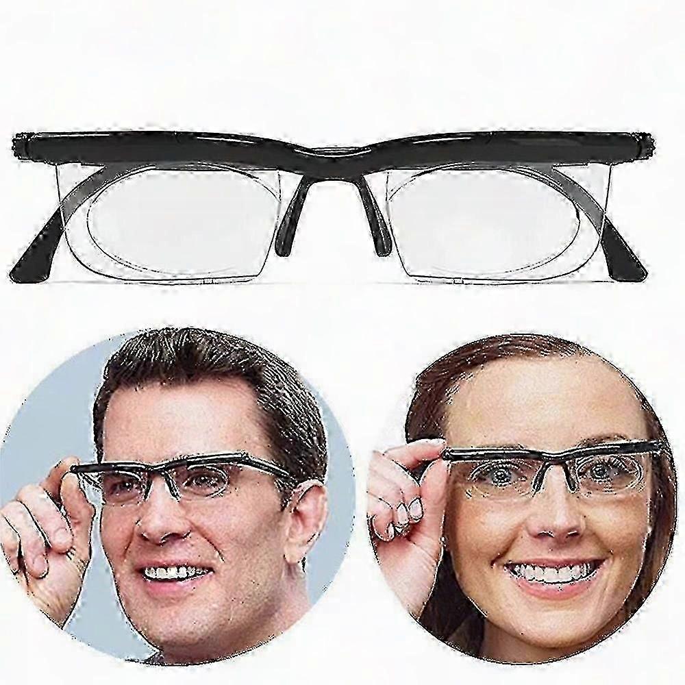 Dial Adjustable Glasses Variable Focus For Reading Distance Vision Eyeglasses