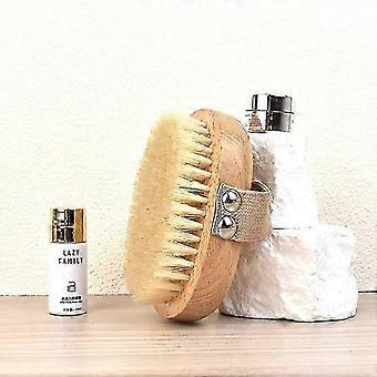 Brosse à poils naturels doux pour le corps, utilisable sur peau sèche ou humide, idéale pour le spa et le bain à domicile