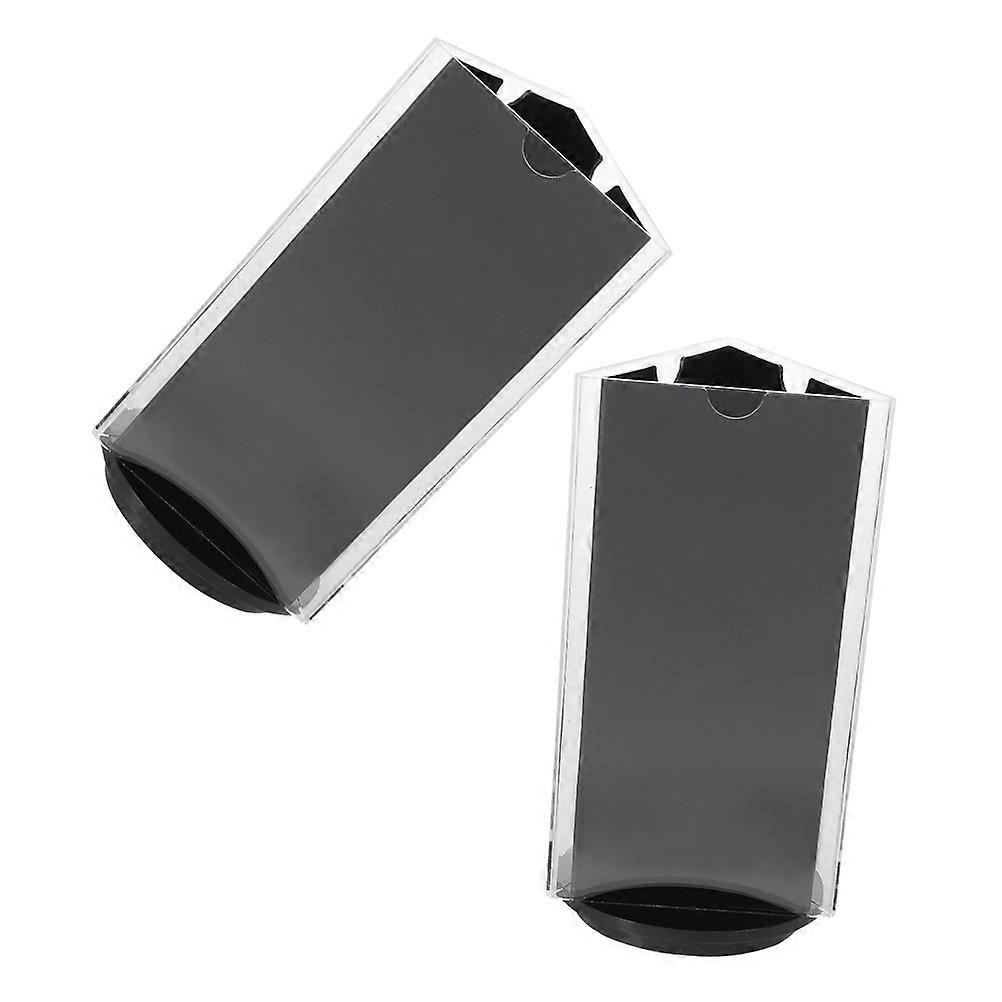 Acrylic Table Sign Holder Rotating 2Pcs for Display Triangular Menu Stand Black