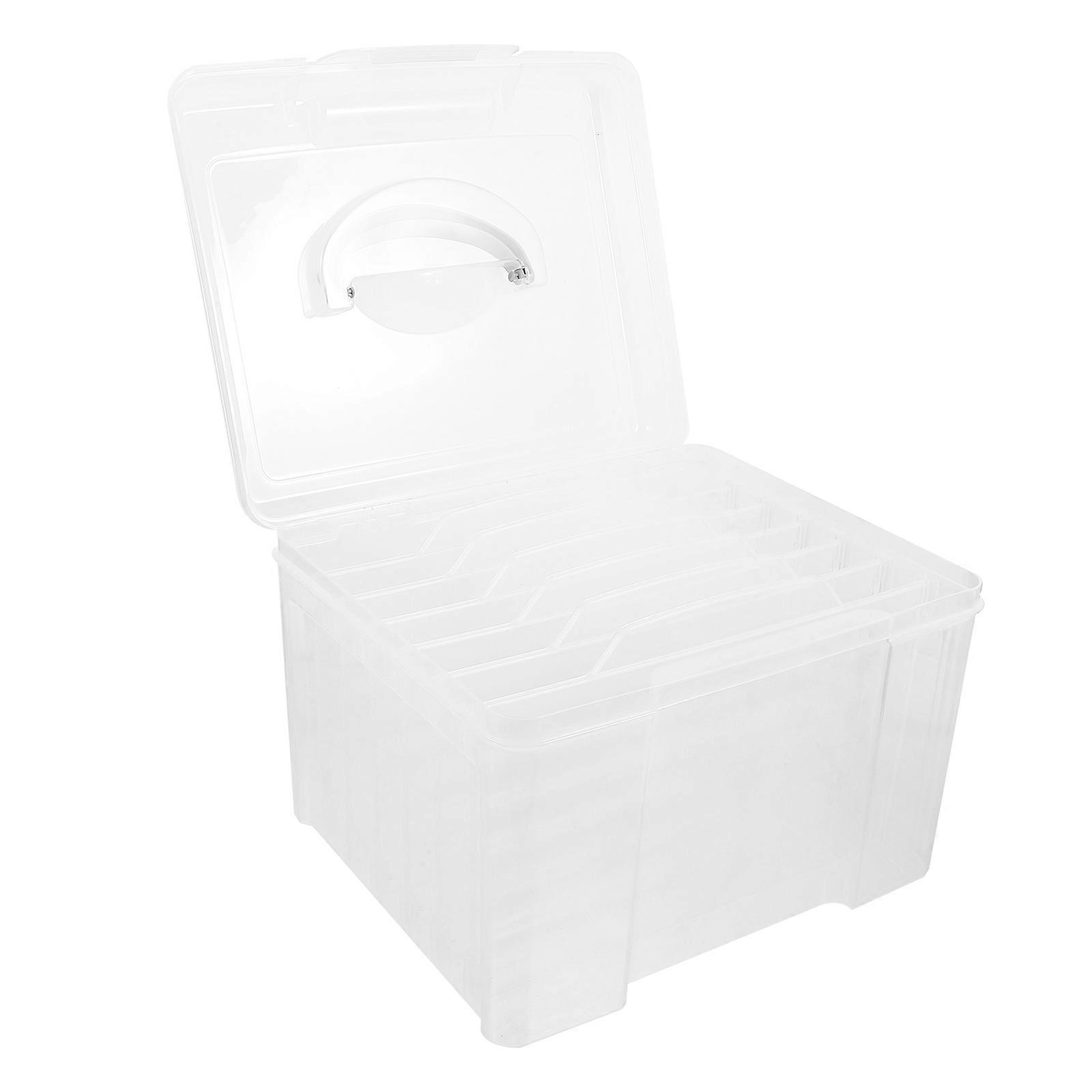 Plastic File Folder Organizer Six Grids for Storage Use Transparent