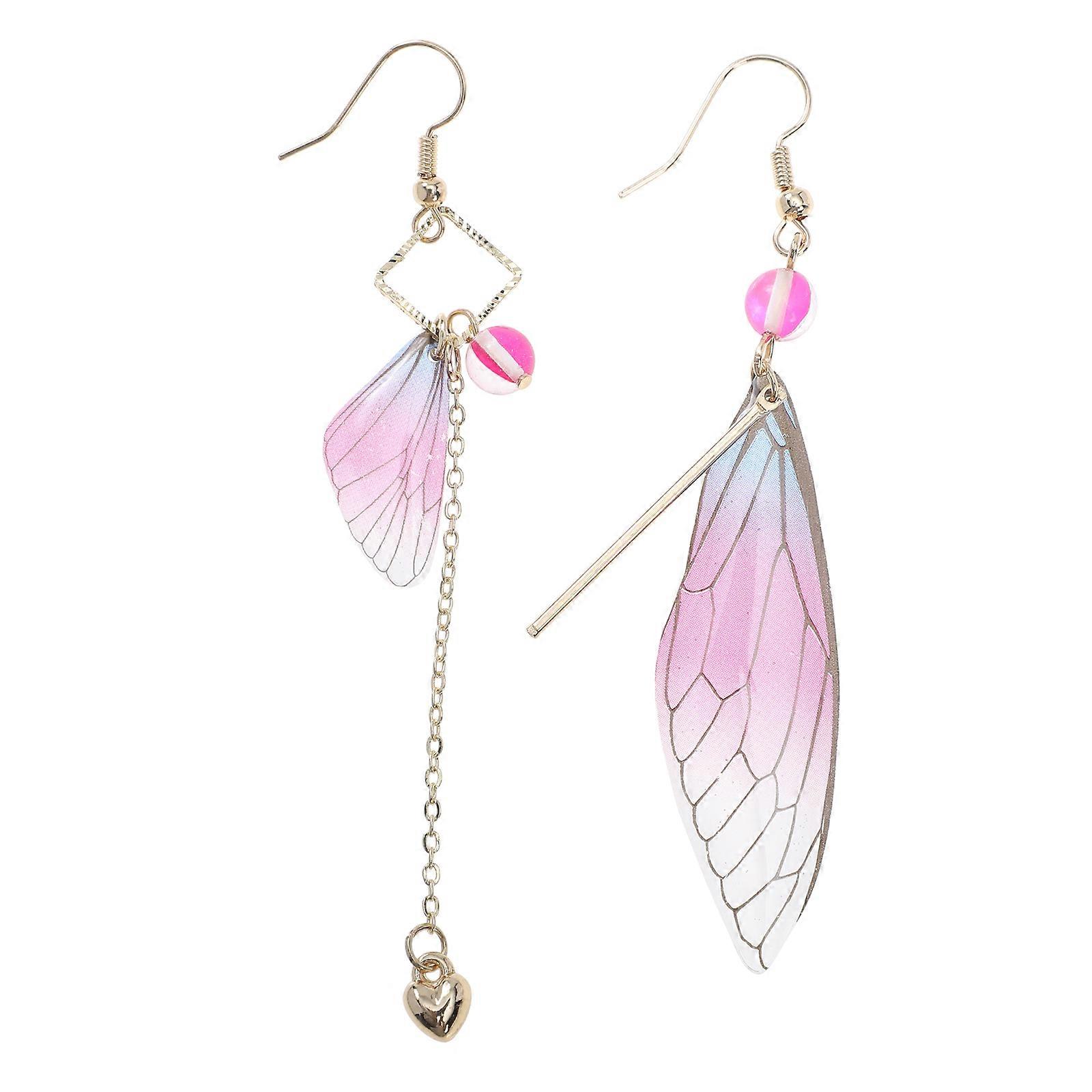 Pink Dangle Earrings for Bride 1Pair Ear Decorations