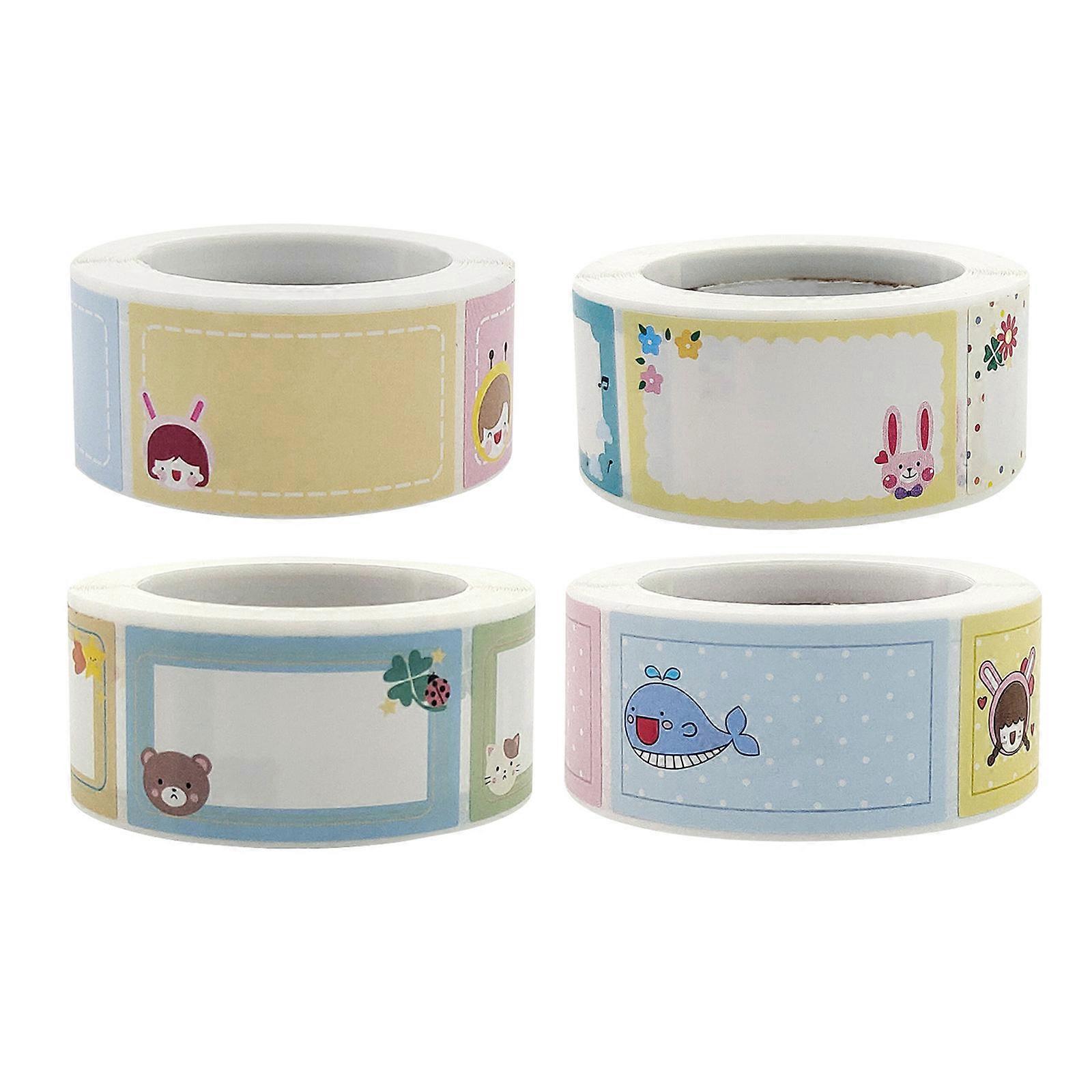 Handwritten Name Stickers for Label Sorting 4 Rolls Assorted Colors