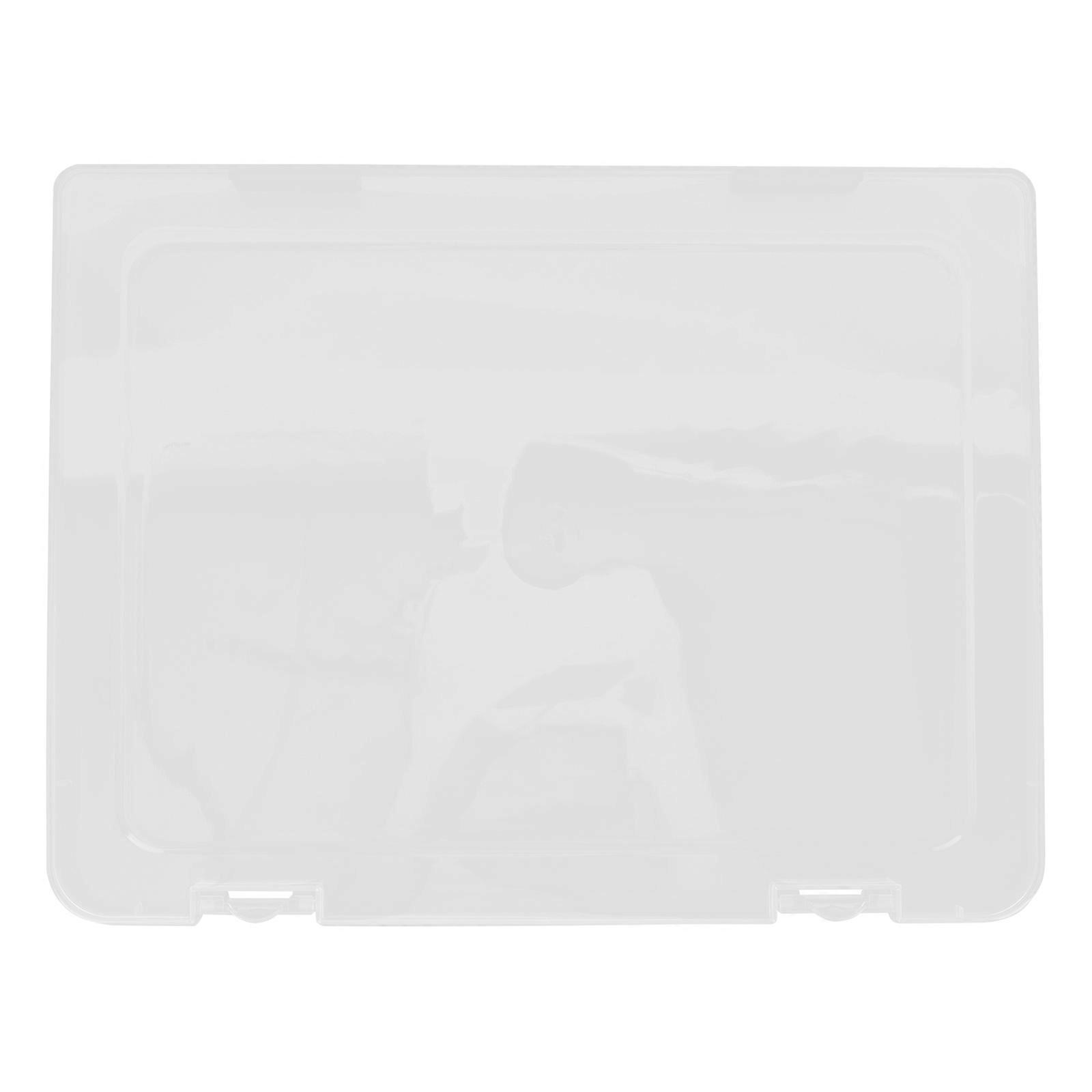 Household File Box Transparent Plastic Organizer for Document Storage
