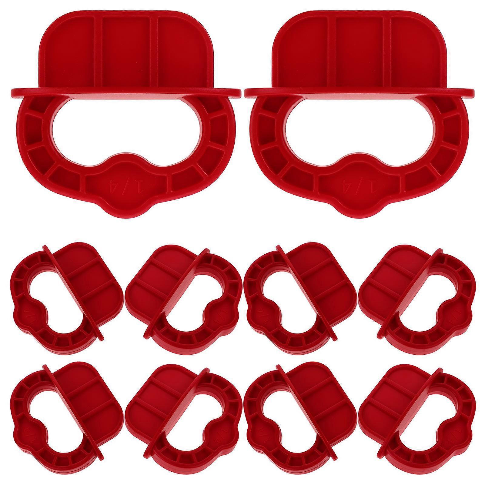 Decking Board Spacer Tool for Deck Alignment with 12Pcs Red Plastic Rings