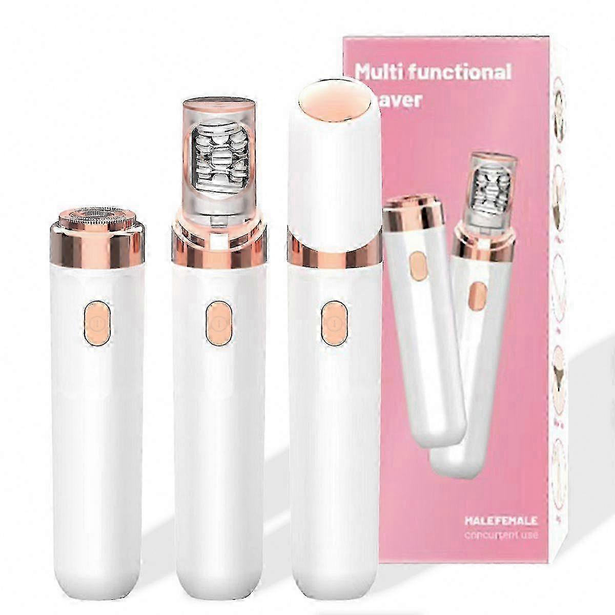 2026 Advanced 3.0 Wireless Facial Hair Remover and Eyebrow Trimmer - 2-in-1 Hair Removal Tool White