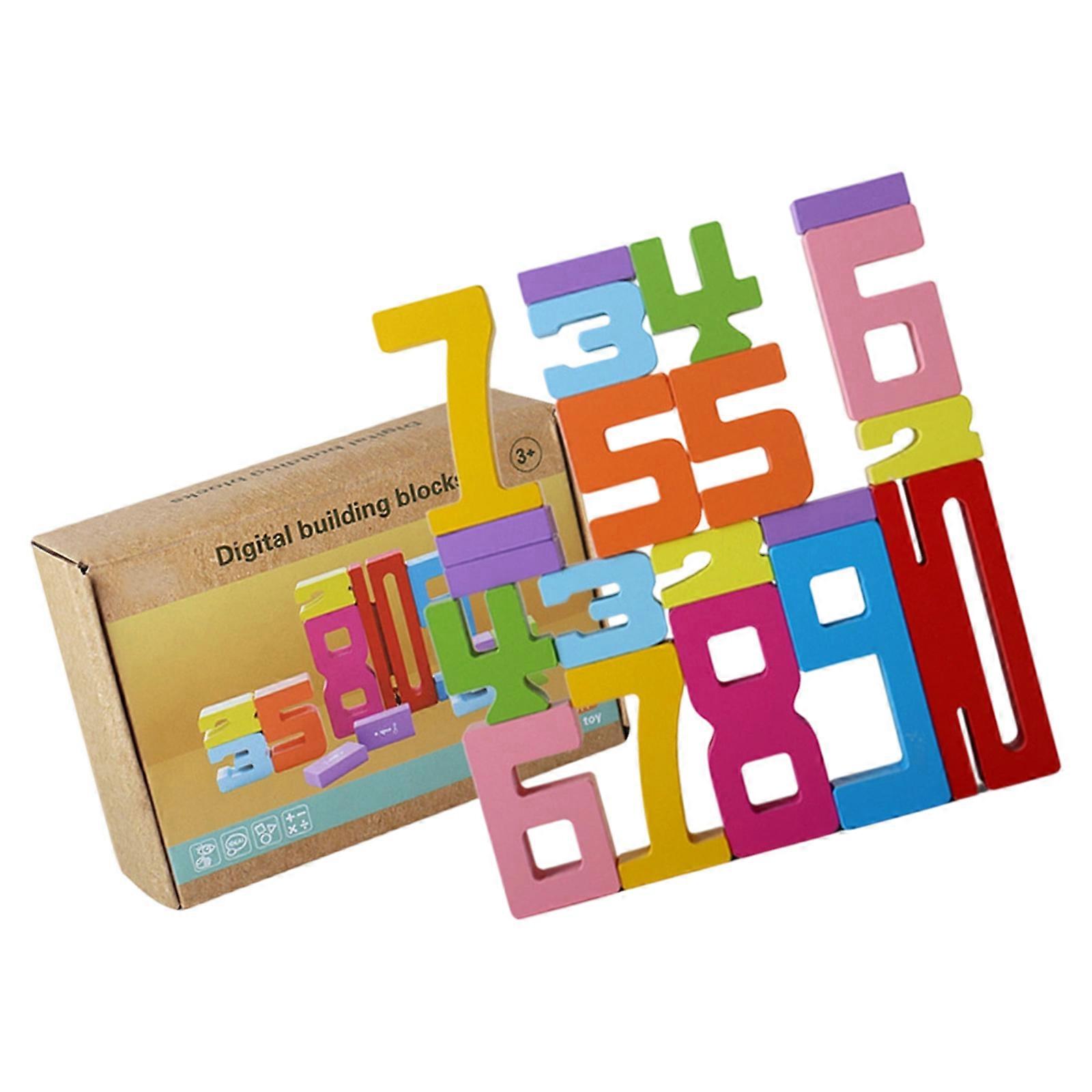 Solid Wood Number Recognition Toy For Kindergarten Homeschool Math Practice Multicolor
