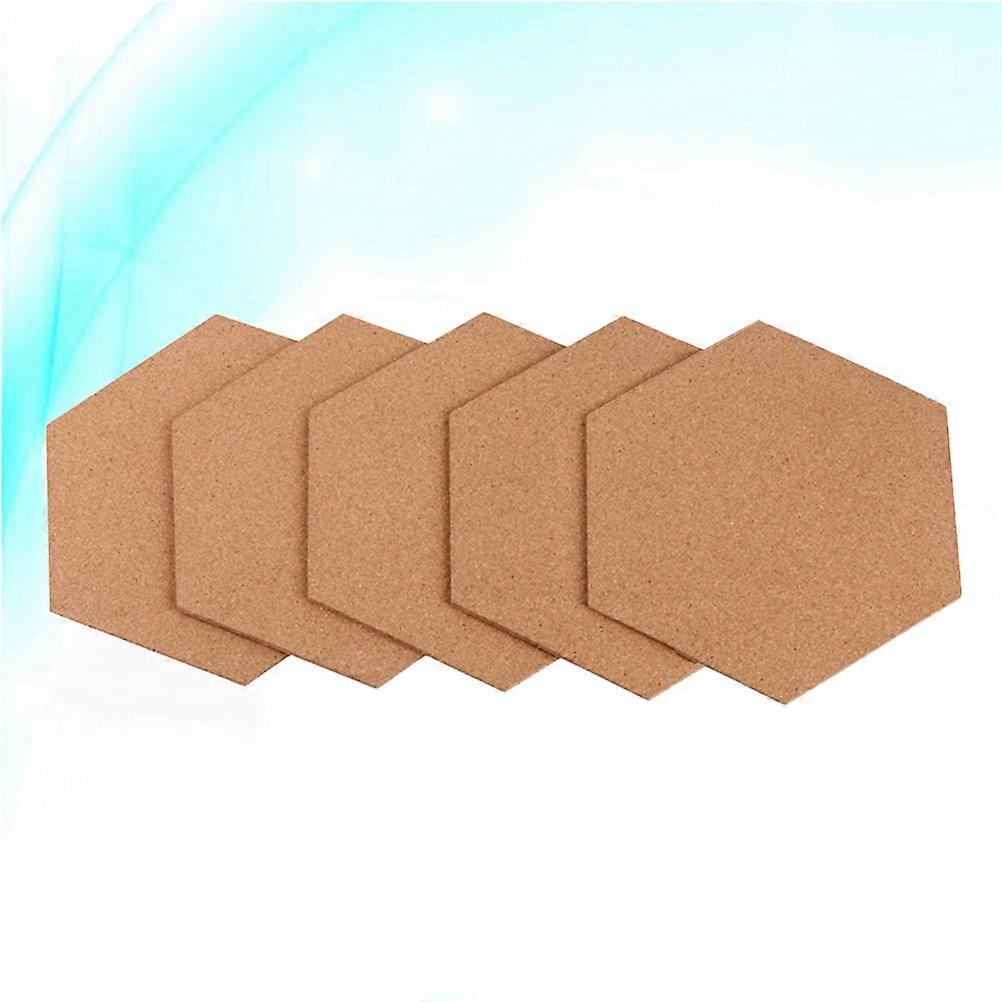 5PCS Rubber Board Hexagonal Board Cork Board