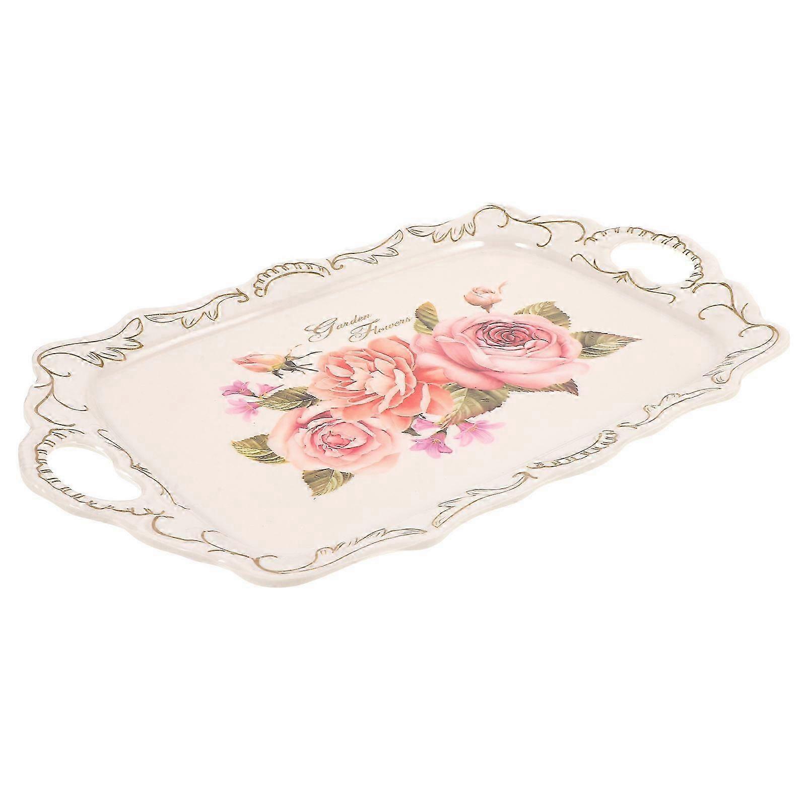Sturdy Rectangular Serving Tray with Handles, Splashproof, 31x19.8x2cm, 1 Pack