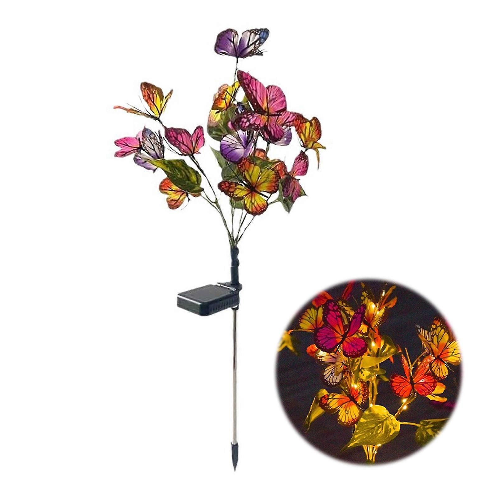 LED Solar Powered Butterfly Stake Lamps with Automatic Light Sensor