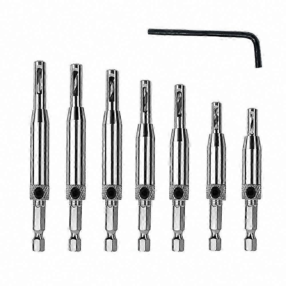 Precision Offset Hinge Mounting Bits with Hex Shank for Door Window Frame Alignment Boring Kit Carpentry Hardware