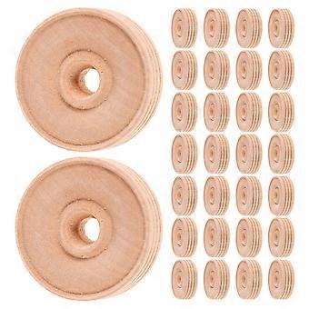 30pcs Rodas de Madeira Para Brinquedos: 1.38" Rodas de Artesanato em Branco Não Acabadas Com Furo de 6mm - Superfície Lisa Para Pintura Diy Carros Veículos Fazendo Fabricação de Pneus Proj