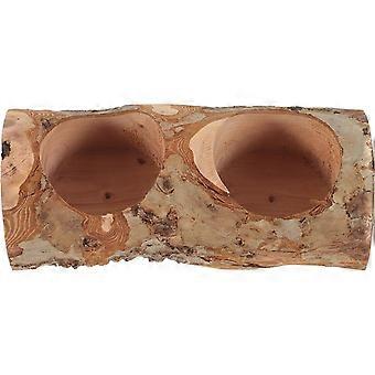 Guinea Pig Food Bowl for Feeding 3Pcs Brown Wooden Feeding Bowl Set