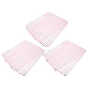 3Pcs Pink Nylon Exfoliating Bath Towels for Shower, Body Scrubbers