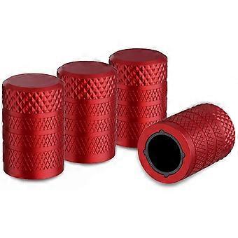 Tampas de Válvula de Pneu, Vermelho, 4 pcs/Pack, Conjunto de Tampas de Válvula de Pneu de Alumínio Anodizado, Resistente à Corrosão, Tampas de Haste Universal