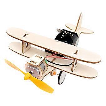 1 Set Experiment DIY Wooden Airplane Toy Educational Assembly Wood Plane Model