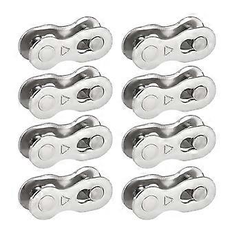 8 Pairs Bicycle Chain Connector Quick Link, Reusable Steel Missing Link 7.1mm for 6 7 8 Speed Mountain Road Bike