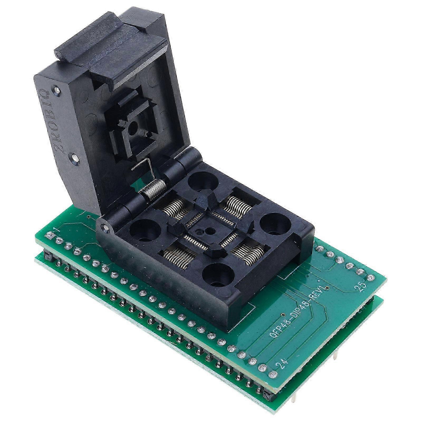 LQFP TQFP QFP48 to DIP48 Programmer Socket 0.5mm Spacing PCB Material for Testing and Debugging