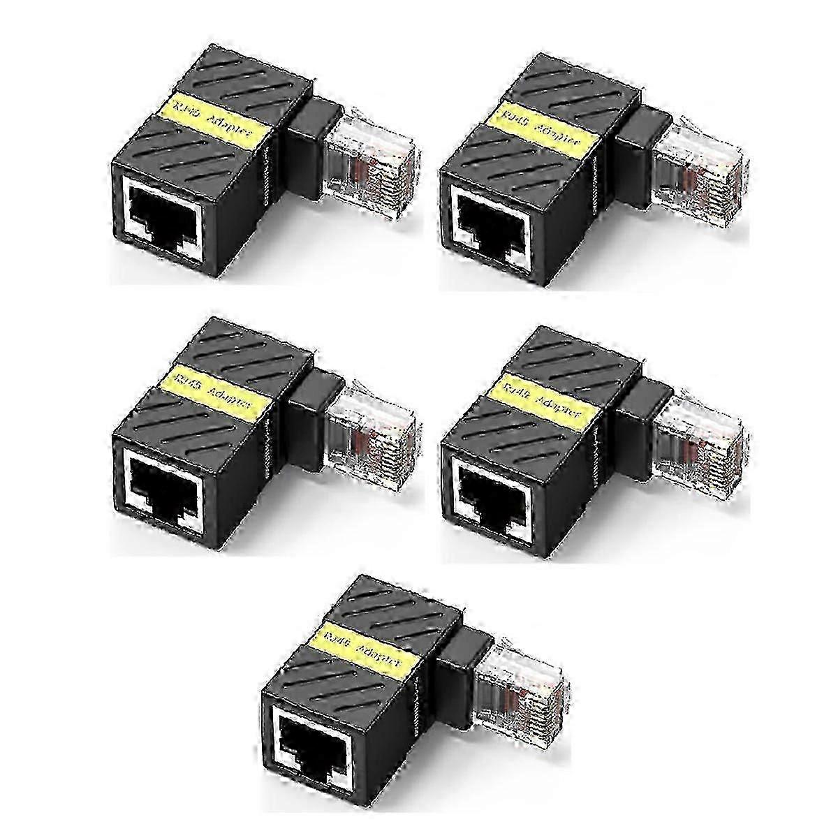 Rotatable RJ45 adapter compatible with universal network plug 360 degree gigabit