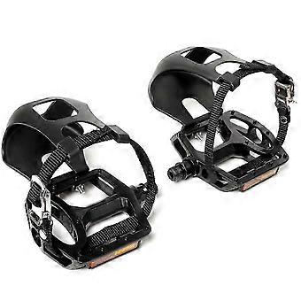 Bike Pedals Compatible for Peloton with Toe Cage, Fits Normal Shoes Black 2pc