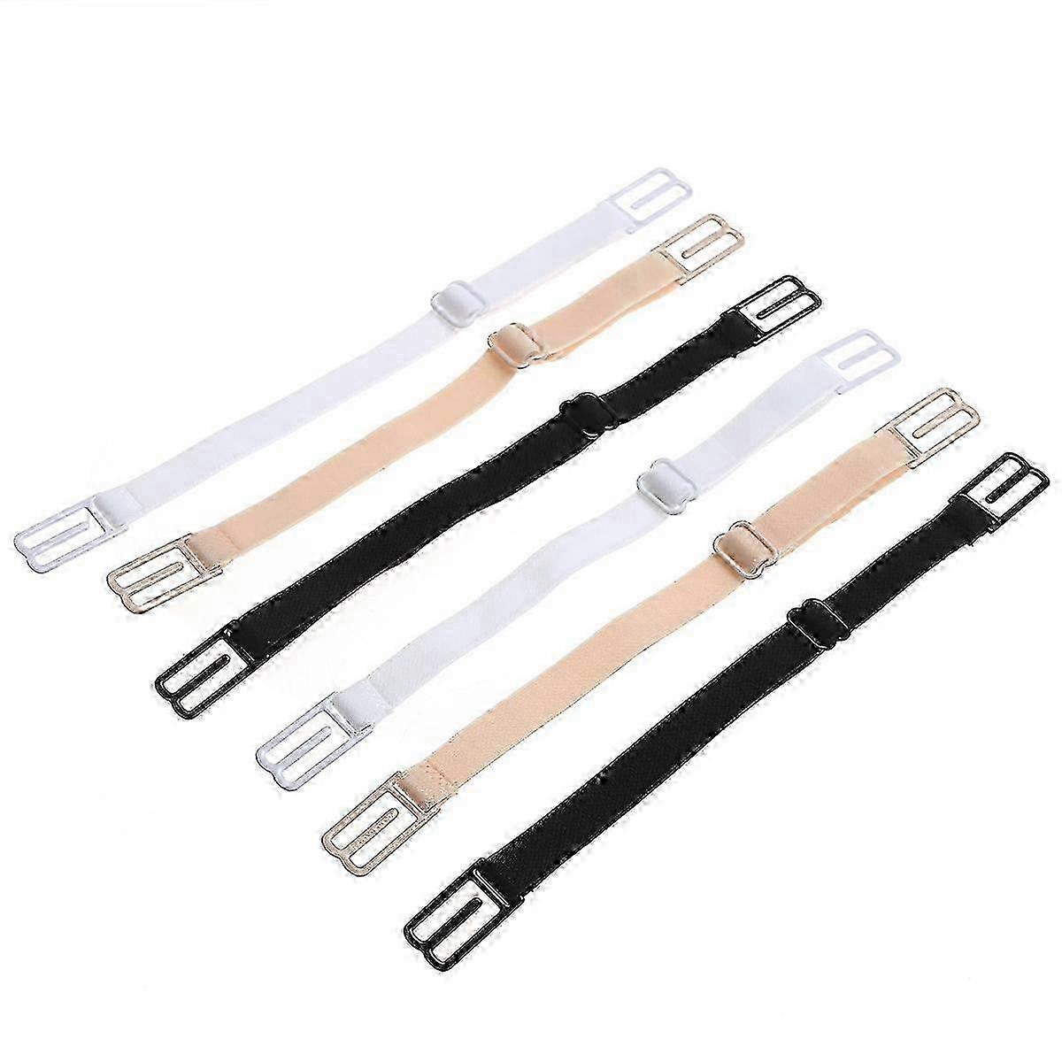 3 Pair Adjustable Bra Strap Clips - Transparent Back Replacement Straps for Bralette & Bras