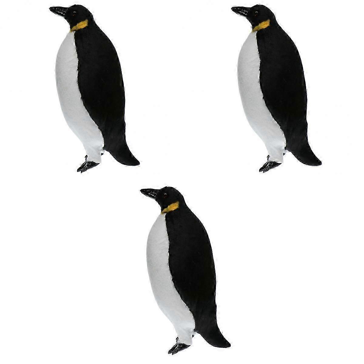 3Pcs Artificial Simulation Ornaments Feathered Penguin + Gift