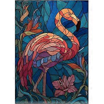 Stained Glass Flamingo Jigsaw Puzzle SQZ615