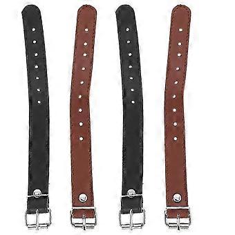 2 Pairs of Leather Basket Straps Leather Straps with Metal Buckle Adjustable Bike Basket Strap 26-27
