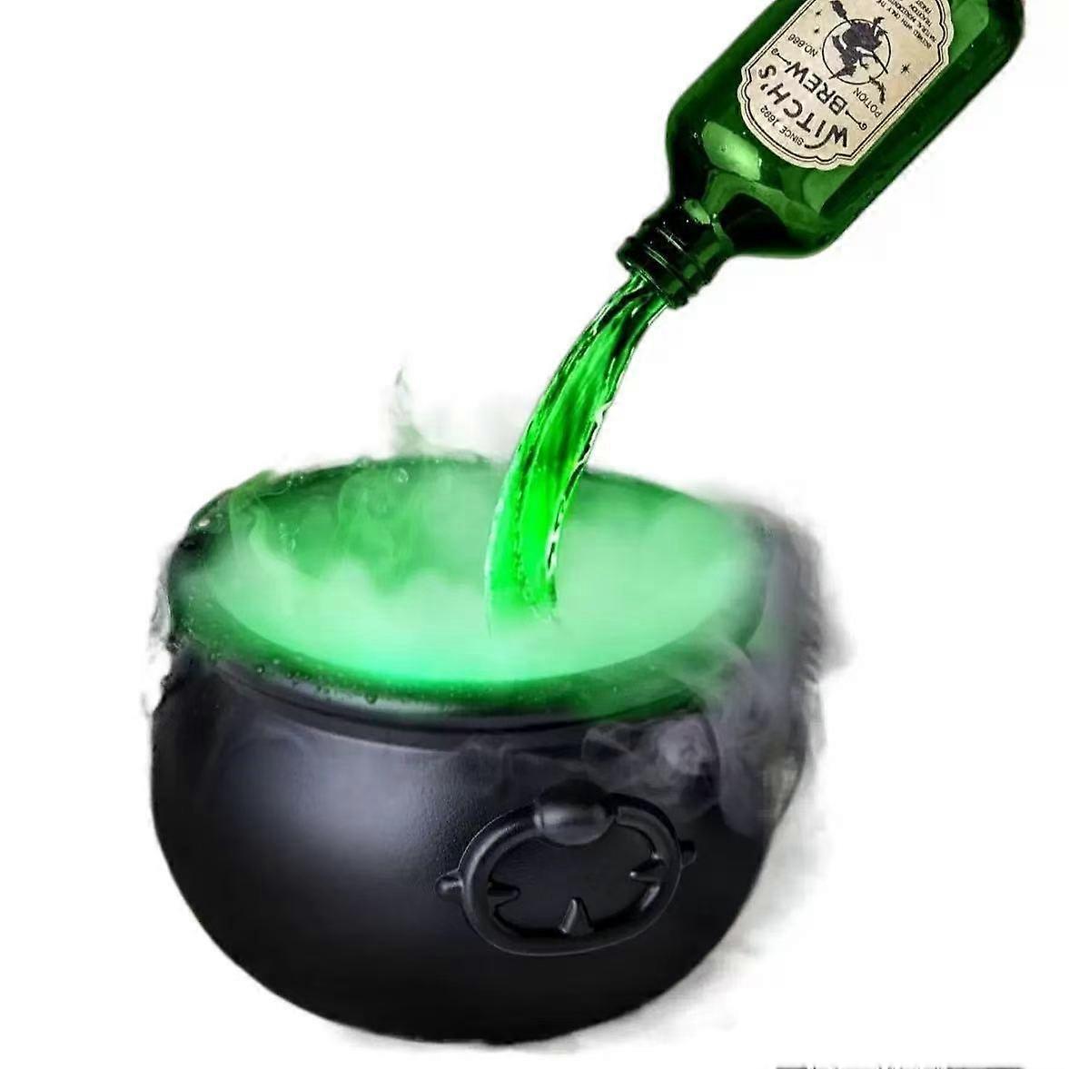 Witch Cauldron Halloween Decor, Floating Magic Potion Bottles Mist Maker with Flow Pump