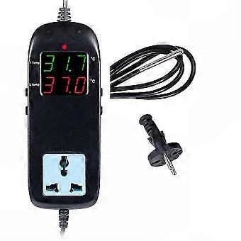 Reptile & Freezer Digital Temperature Controller with Built-In Outlet, 220V 2200W 10A Thermostat, EU Plug