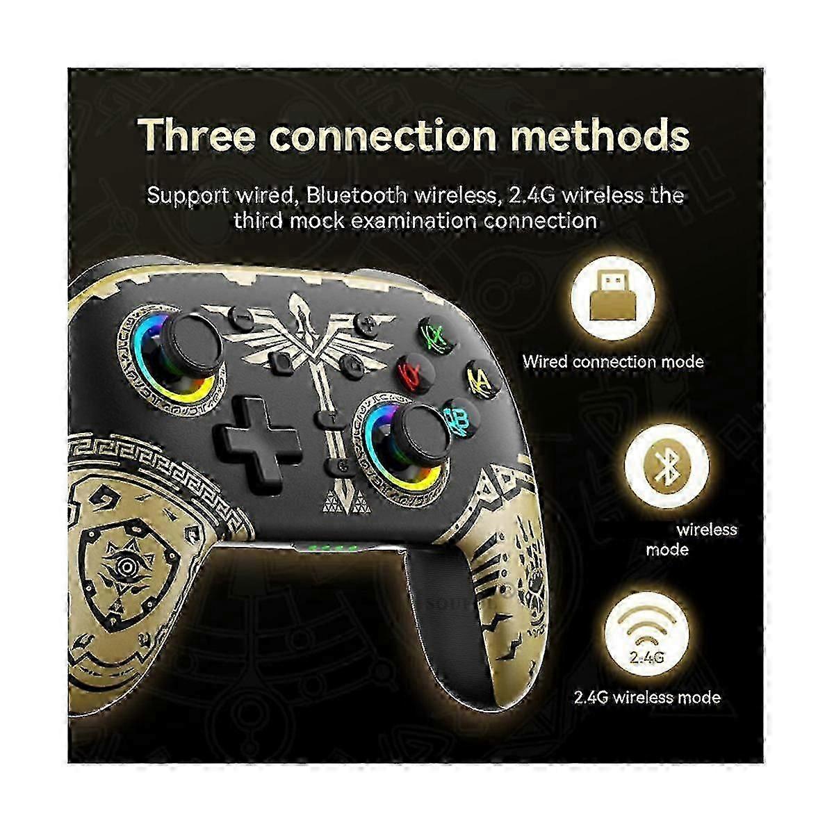 Wireless Switch Game Controller, Dual-Motor, 8M Range, Gyro-Sensor, Compatible w